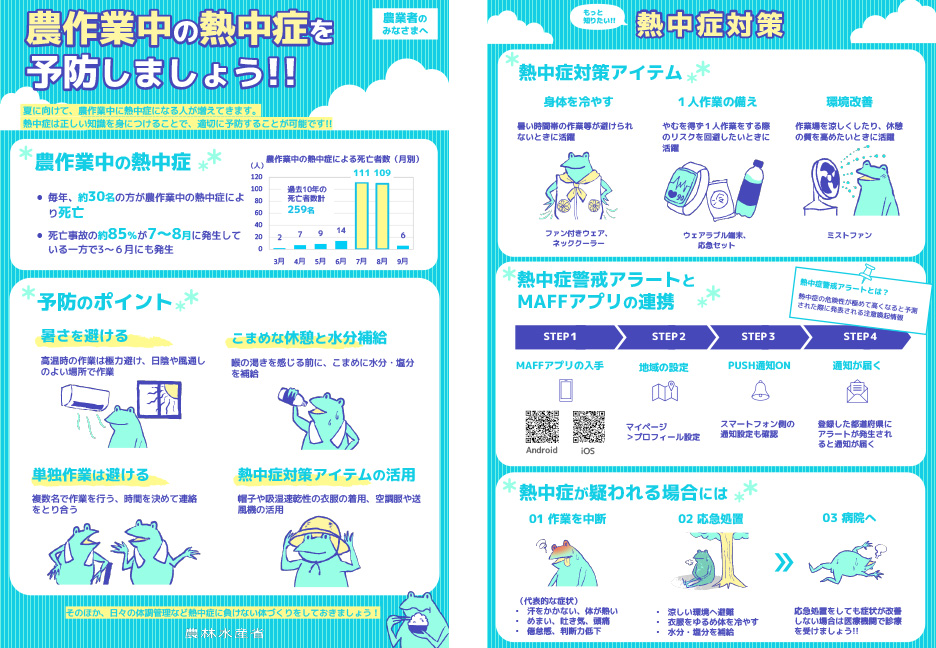 農作業中の熱中症を予防しましょう